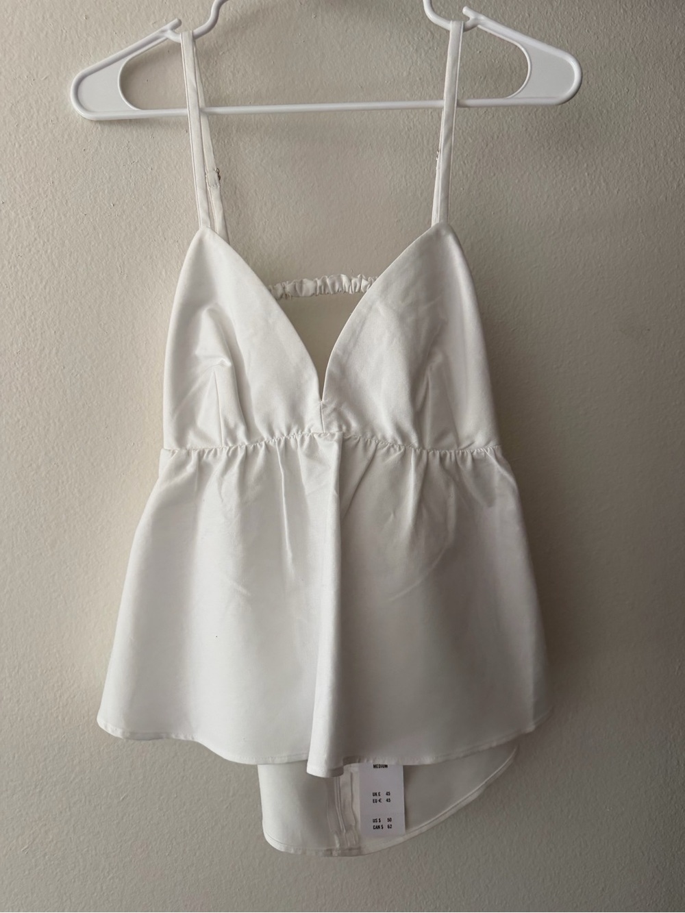 NWT Abercrombie White V-Neck Peplum Top